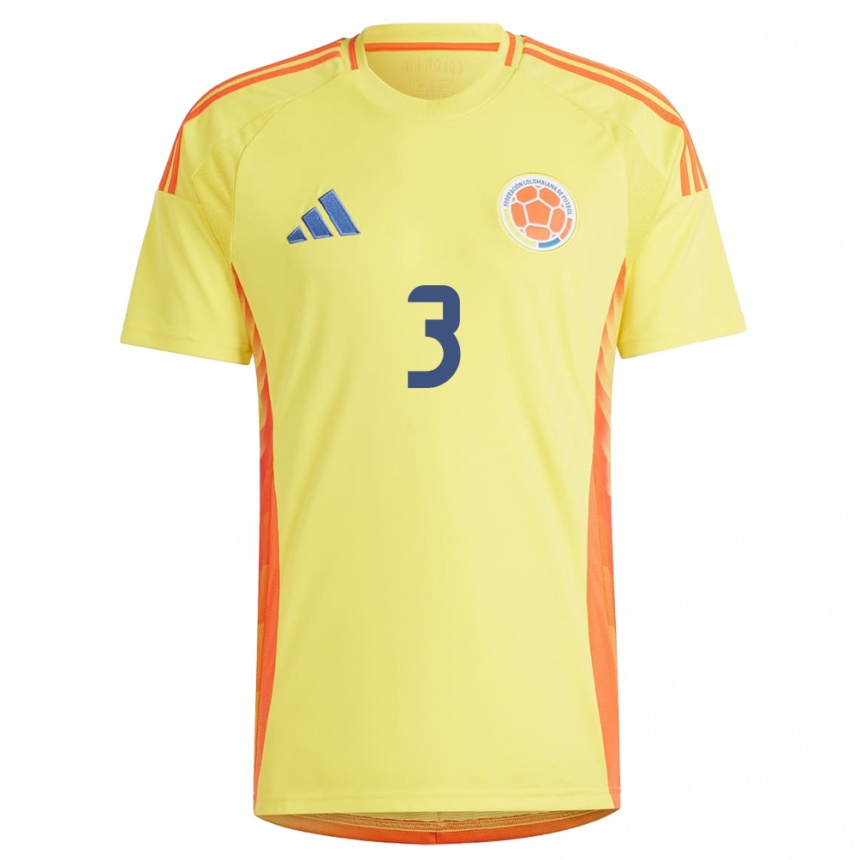 Kids Football Colombia Daniela Arias #3 Yellow Home Jersey 24-26 T-Shirt Za