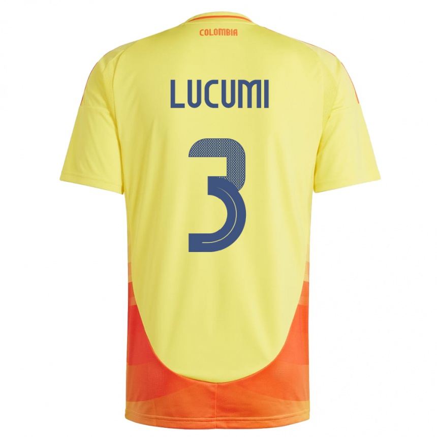 Kids Football Colombia Jhon Lucumí #3 Yellow Home Jersey 24-26 T-Shirt Za