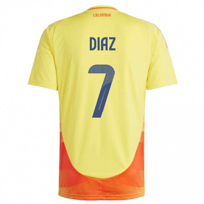 Kids Football Colombia Luis Díaz #7 Yellow Home Jersey 24-26 T-Shirt Za