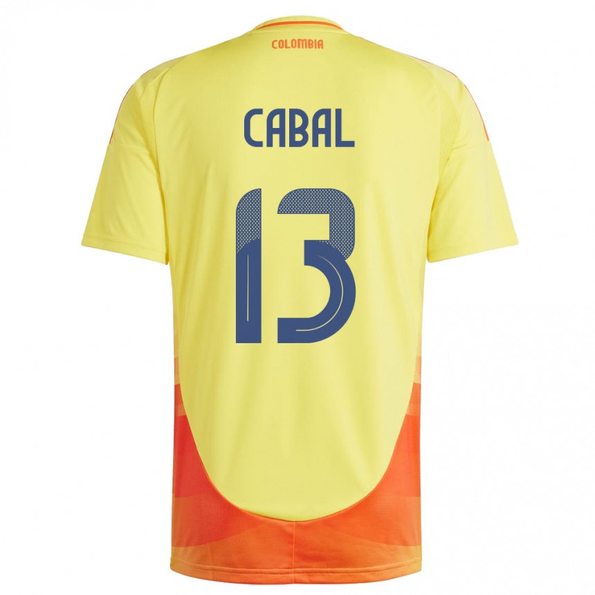 Kids Football Colombia Juan Cabal #13 Yellow Home Jersey 24-26 T-Shirt Za