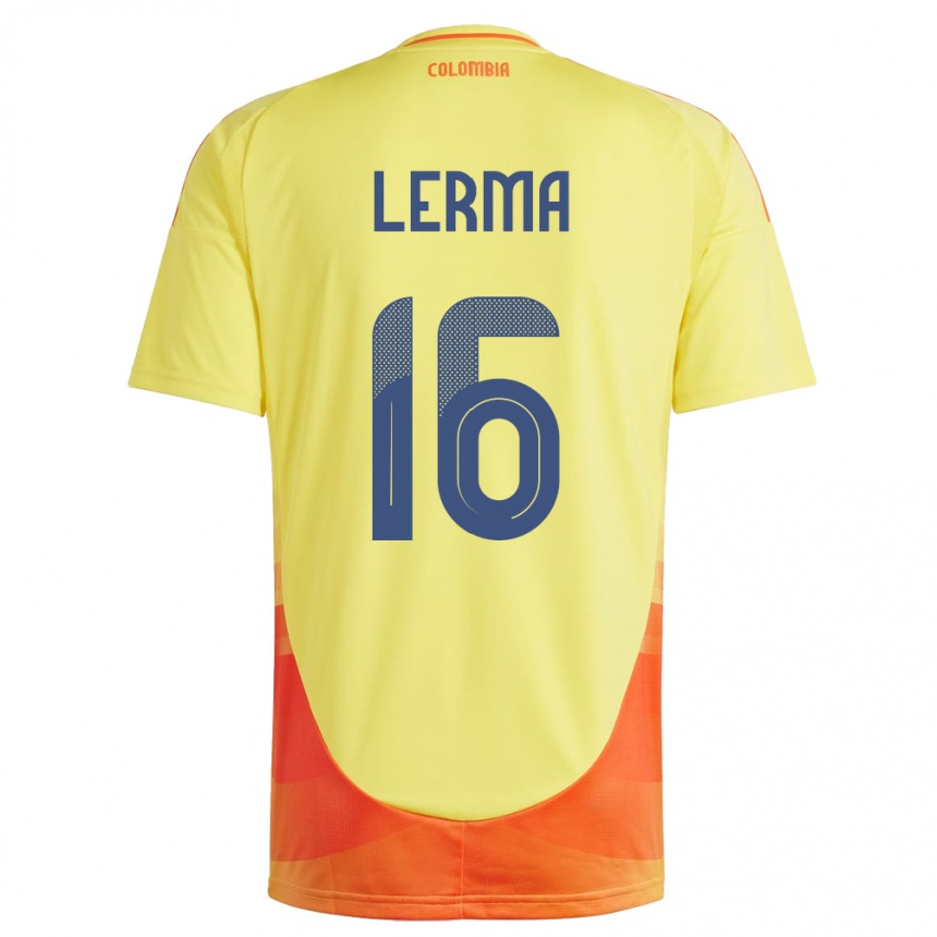 Kids Football Colombia Jefferson Lerma #16 Yellow Home Jersey 24-26 T-Shirt Za