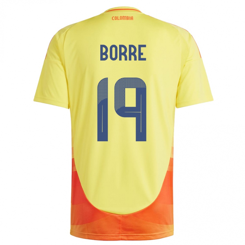 Kids Football Colombia Rafael Borré #19 Yellow Home Jersey 24-26 T-Shirt Za