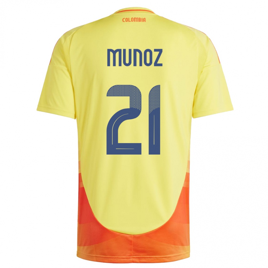 Kids Football Colombia Daniel Muñoz #21 Yellow Home Jersey 24-26 T-Shirt Za