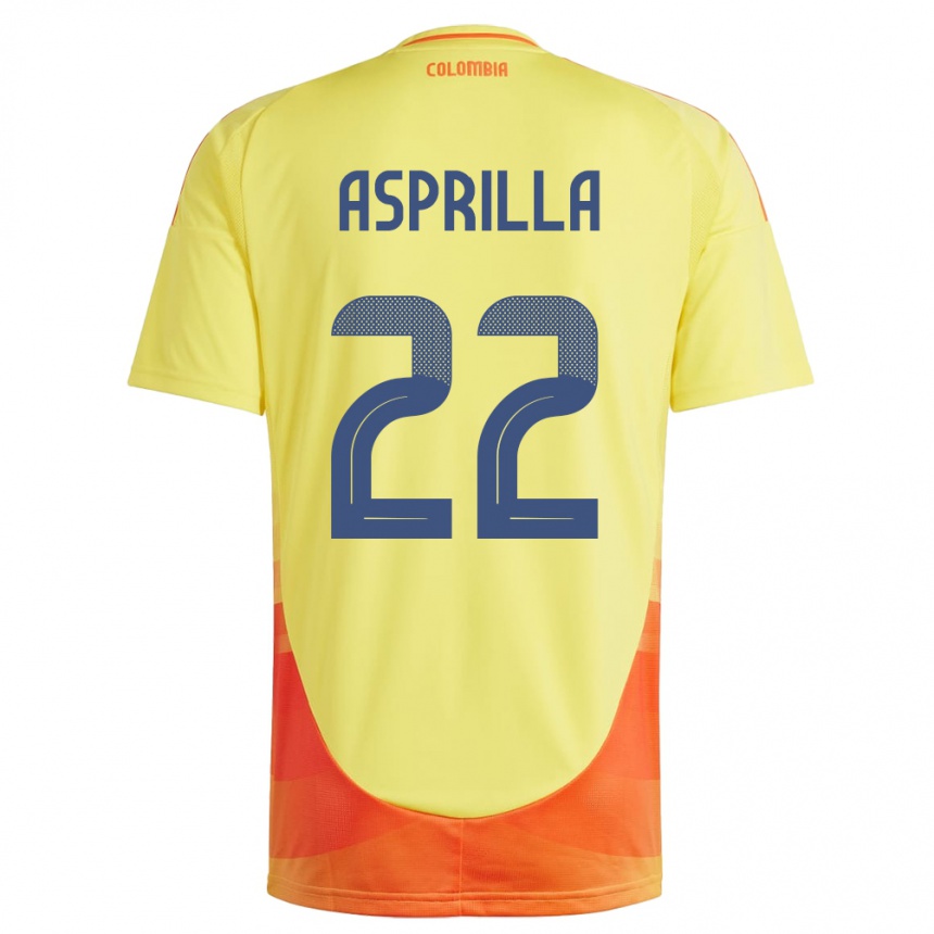 Kids Football Colombia Yáser Asprilla #22 Yellow Home Jersey 24-26 T-Shirt Za