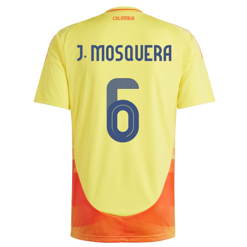 Kids Football Colombia Juan Mosquera #6 Yellow Home Jersey 24-26 T-Shirt Za