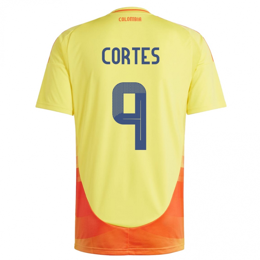 Kids Football Colombia Carlos Cortés #9 Yellow Home Jersey 24-26 T-Shirt Za