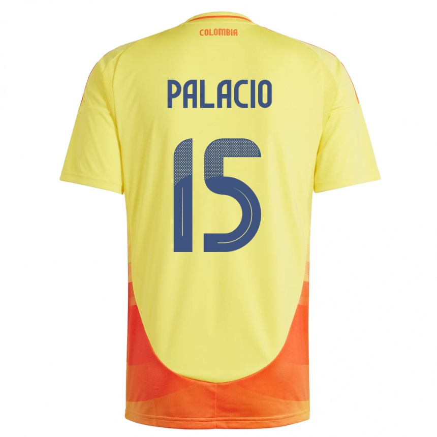 Kids Football Colombia Nelson Palacio #15 Yellow Home Jersey 24-26 T-Shirt Za