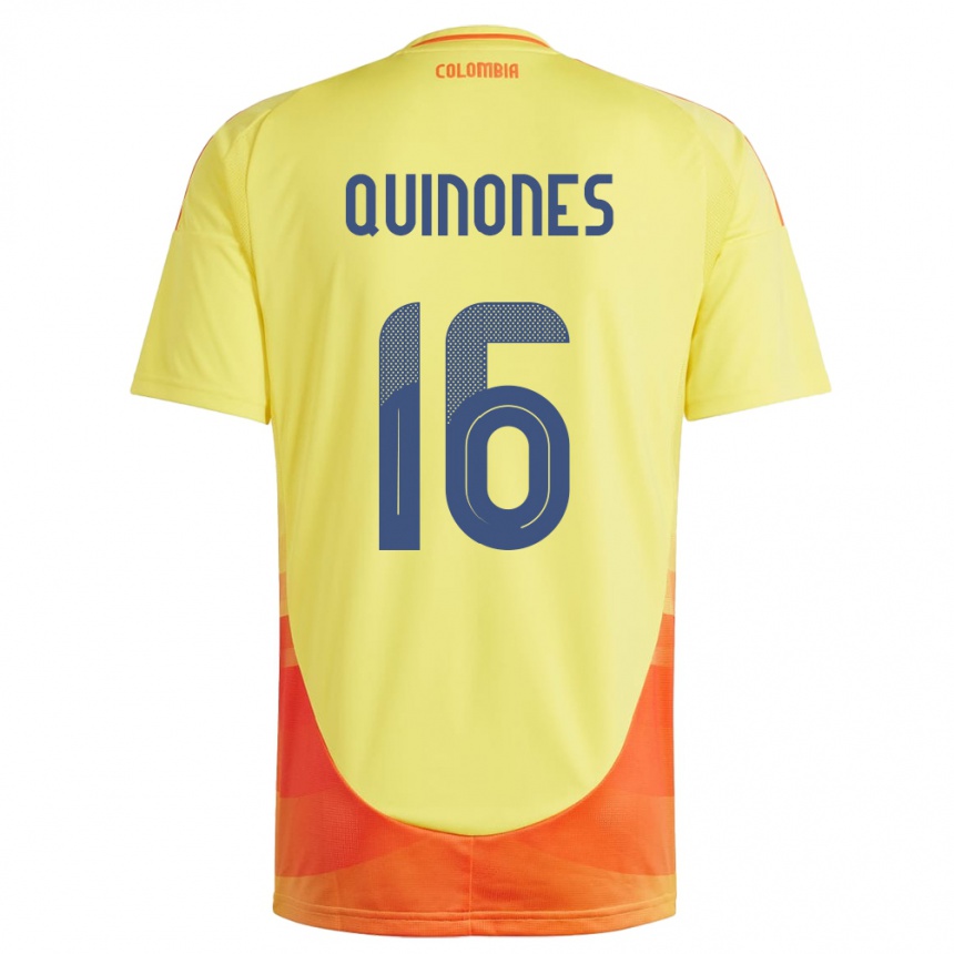 Kids Football Colombia Nelson Quiñónes #16 Yellow Home Jersey 24-26 T-Shirt Za