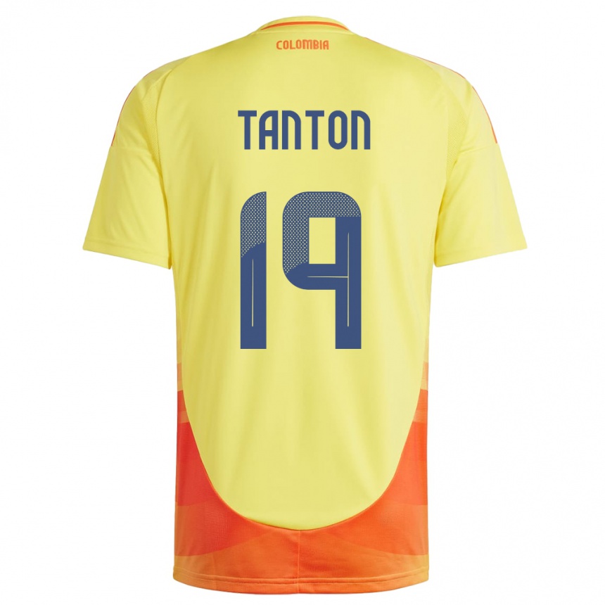 Kids Football Colombia Devan Tanton #19 Yellow Home Jersey 24-26 T-Shirt Za