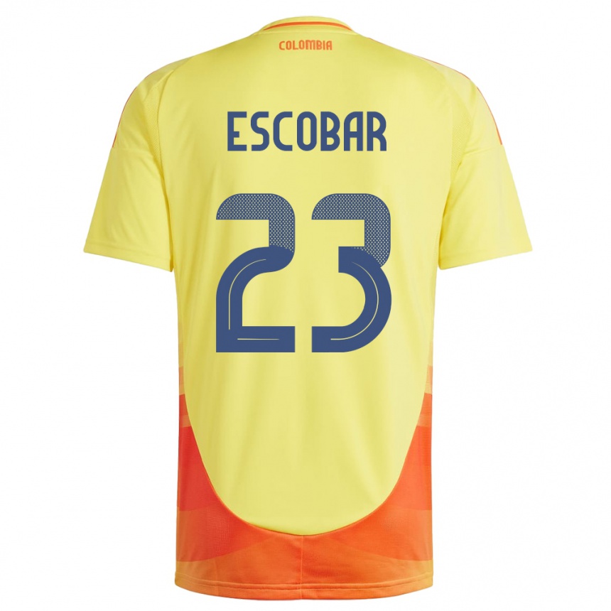 Kids Football Colombia Josen Escobar #23 Yellow Home Jersey 24-26 T-Shirt Za