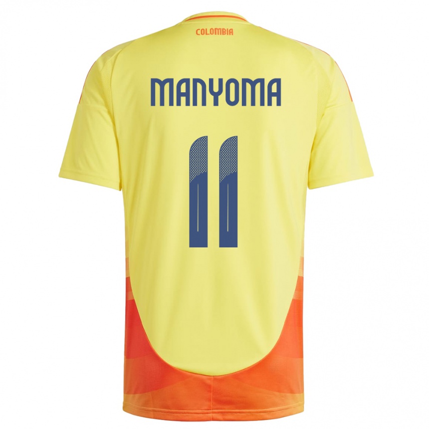 Kids Football Colombia Alexis Manyoma #11 Yellow Home Jersey 24-26 T-Shirt Za