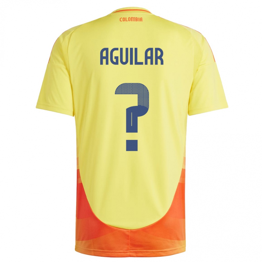 Kids Football Colombia Alejandro Aguilar #0 Yellow Home Jersey 24-26 T-Shirt Za