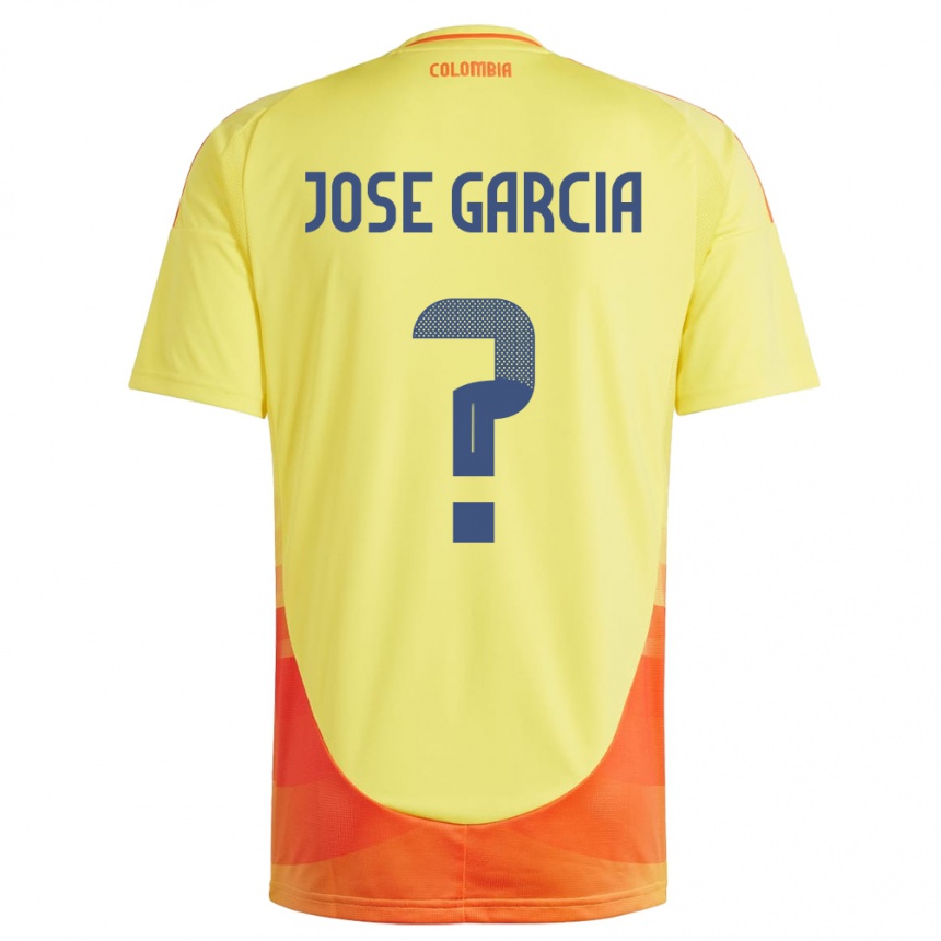 Kids Football Colombia José García #0 Yellow Home Jersey 24-26 T-Shirt Za