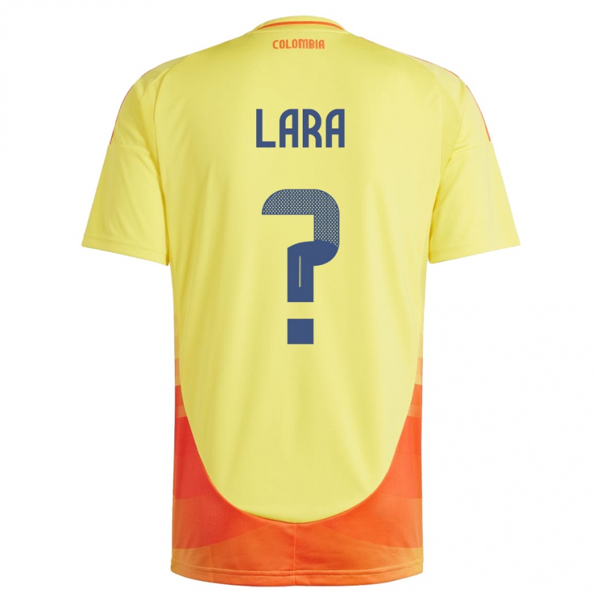 Kids Football Colombia Nicolás Lara #0 Yellow Home Jersey 24-26 T-Shirt Za