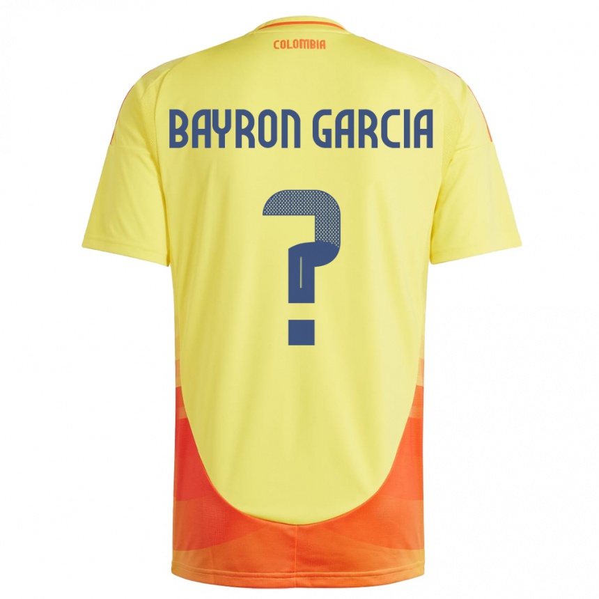 Kids Football Colombia Bayron García #0 Yellow Home Jersey 24-26 T-Shirt Za