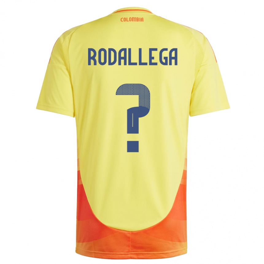 Kids Football Colombia Johan Rodallega #0 Yellow Home Jersey 24-26 T-Shirt Za