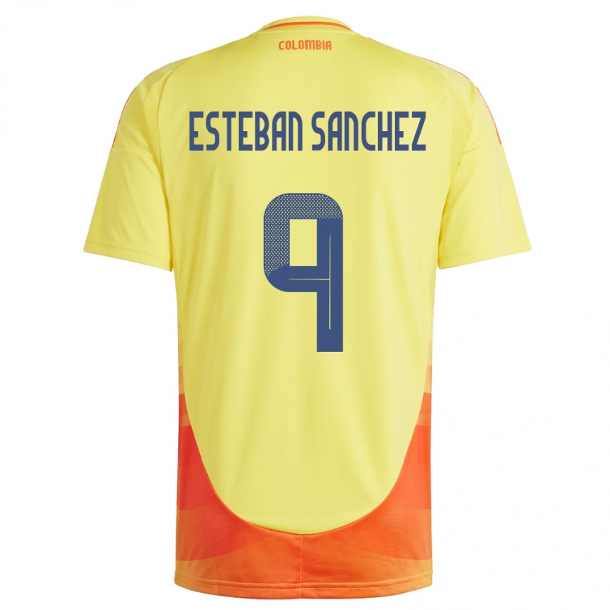 Kids Football Colombia Juan Esteban Sánchez #9 Yellow Home Jersey 24-26 T-Shirt Za