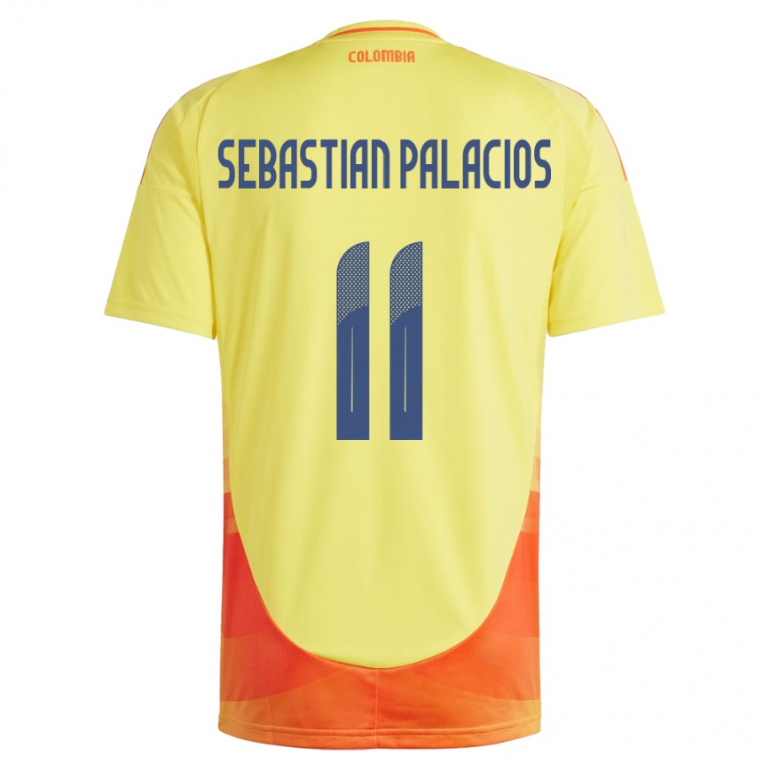 Kids Football Colombia Juan Sebastián Palacios #11 Yellow Home Jersey 24-26 T-Shirt Za