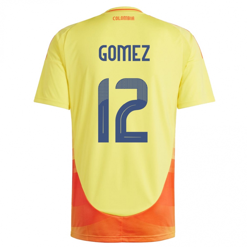 Kids Football Colombia Juan Gómez #12 Yellow Home Jersey 24-26 T-Shirt Za