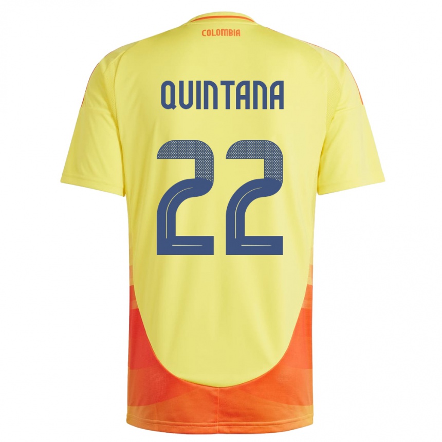 Kids Football Colombia Breiner Quintana #22 Yellow Home Jersey 24-26 T-Shirt Za