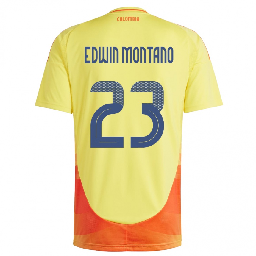 Kids Football Colombia John Edwin Montaño #23 Yellow Home Jersey 24-26 T-Shirt Za