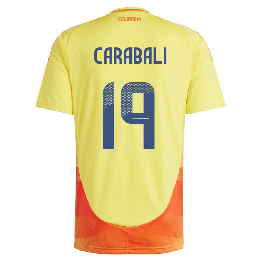 Kids Football Colombia Jorelyn Carabalí #19 Yellow Home Jersey 24-26 T-Shirt Za