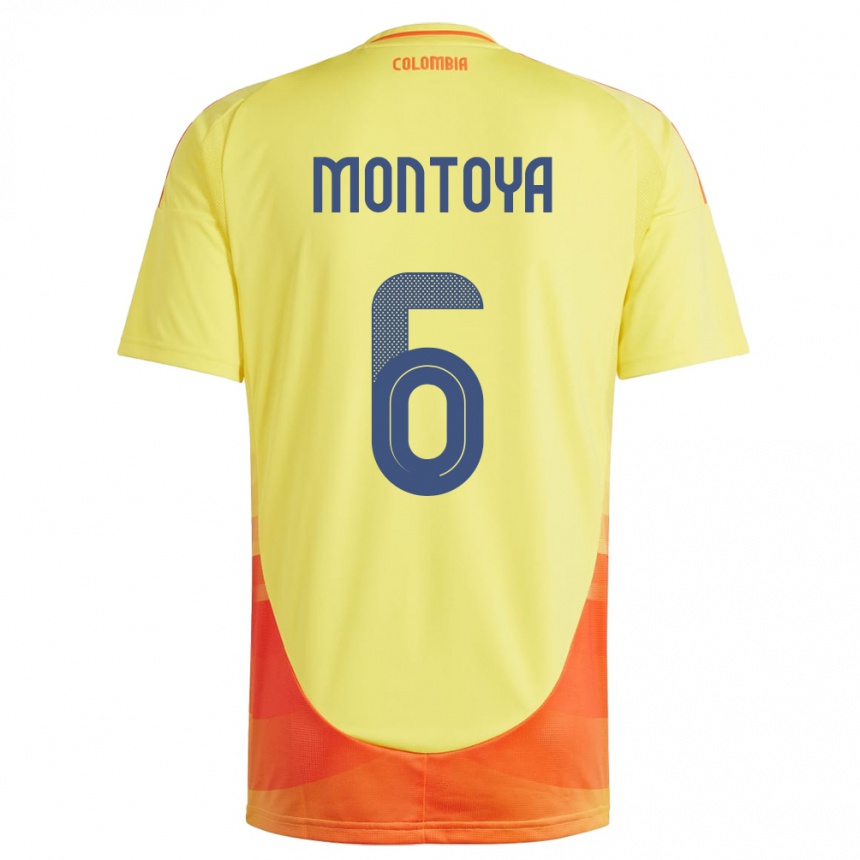 Kids Football Colombia Daniela Montoya #6 Yellow Home Jersey 24-26 T-Shirt Za