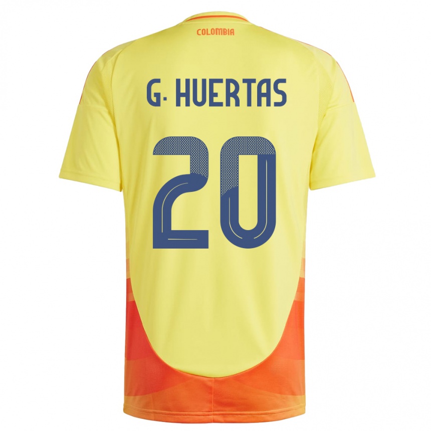 Kids Football Colombia Gabriela Huertas #20 Yellow Home Jersey 24-26 T-Shirt Za