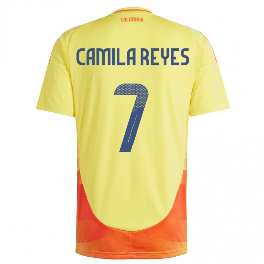 Kids Football Colombia María Camila Reyes #7 Yellow Home Jersey 24-26 T-Shirt Za