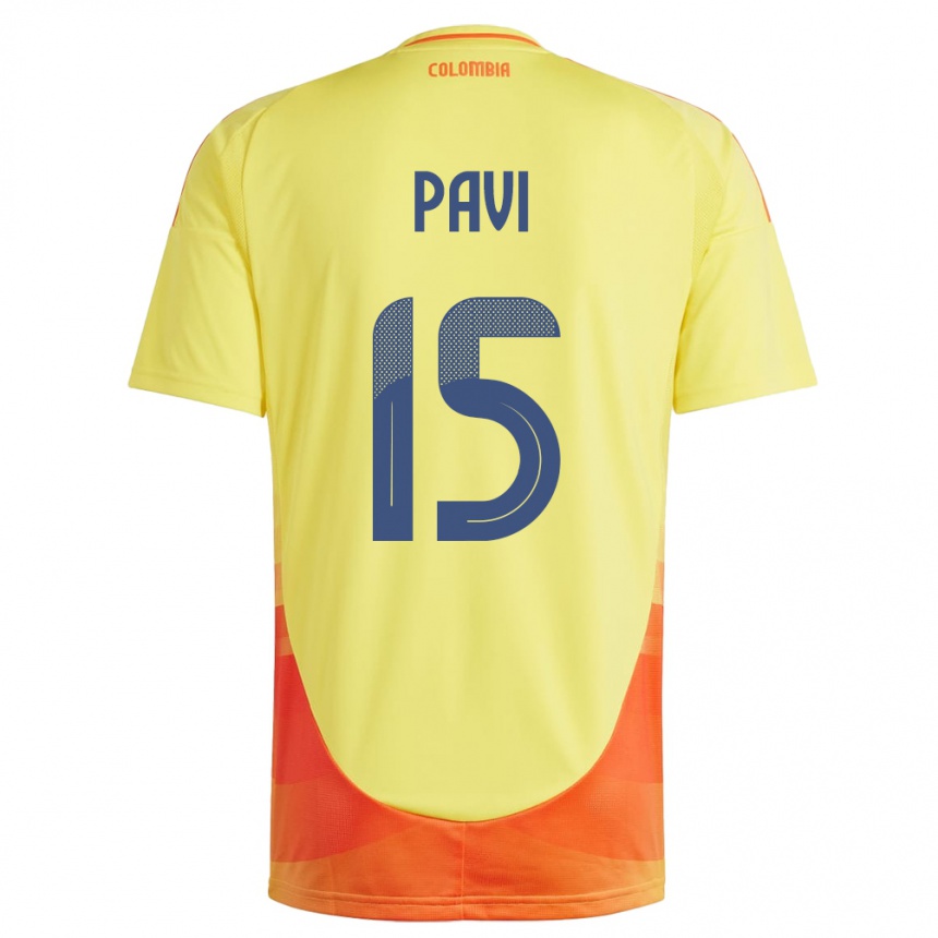 Kids Football Colombia Manuela Paví #15 Yellow Home Jersey 24-26 T-Shirt Za