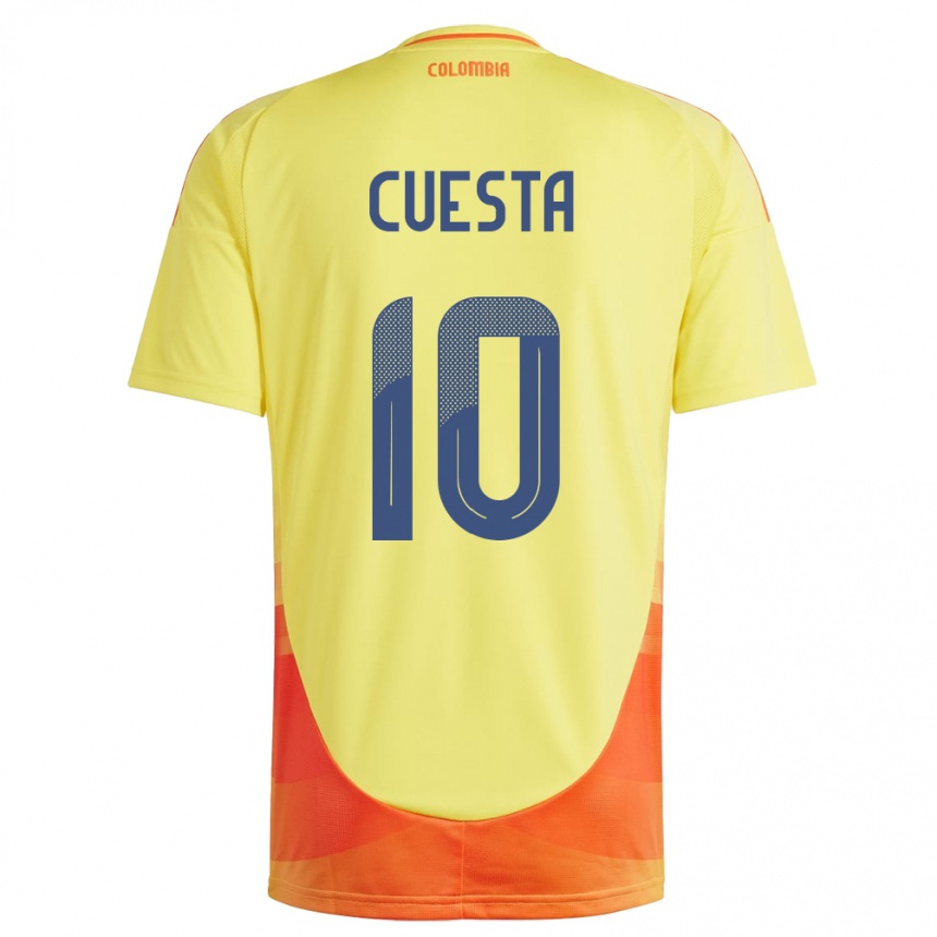 Kids Football Colombia Yisela Cuesta #10 Yellow Home Jersey 24-26 T-Shirt Za