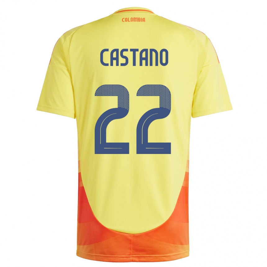 Kids Football Colombia Stefany Castaño #22 Yellow Home Jersey 24-26 T-Shirt Za