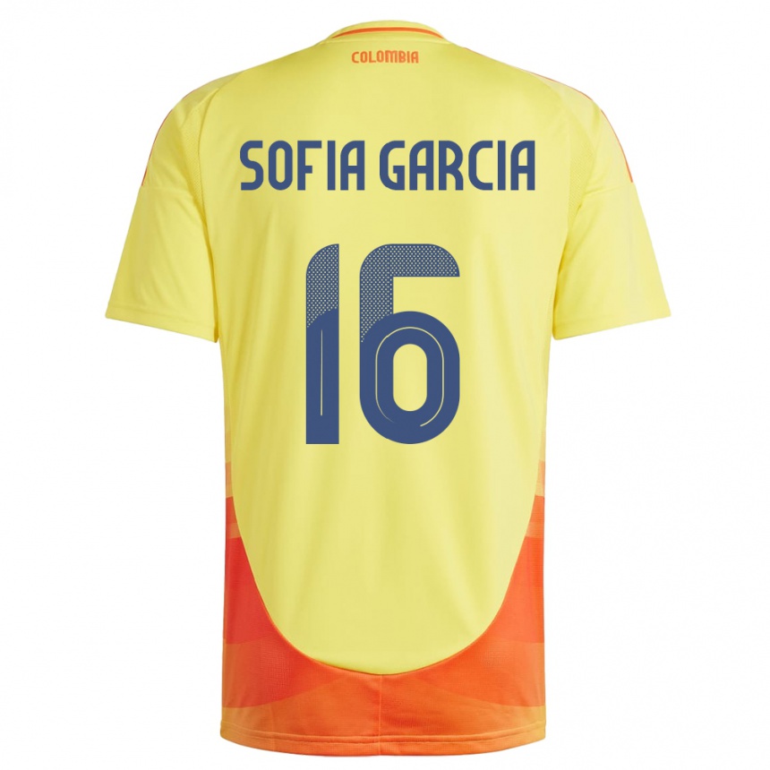 Kids Football Colombia Sofía García #16 Yellow Home Jersey 24-26 T-Shirt Za