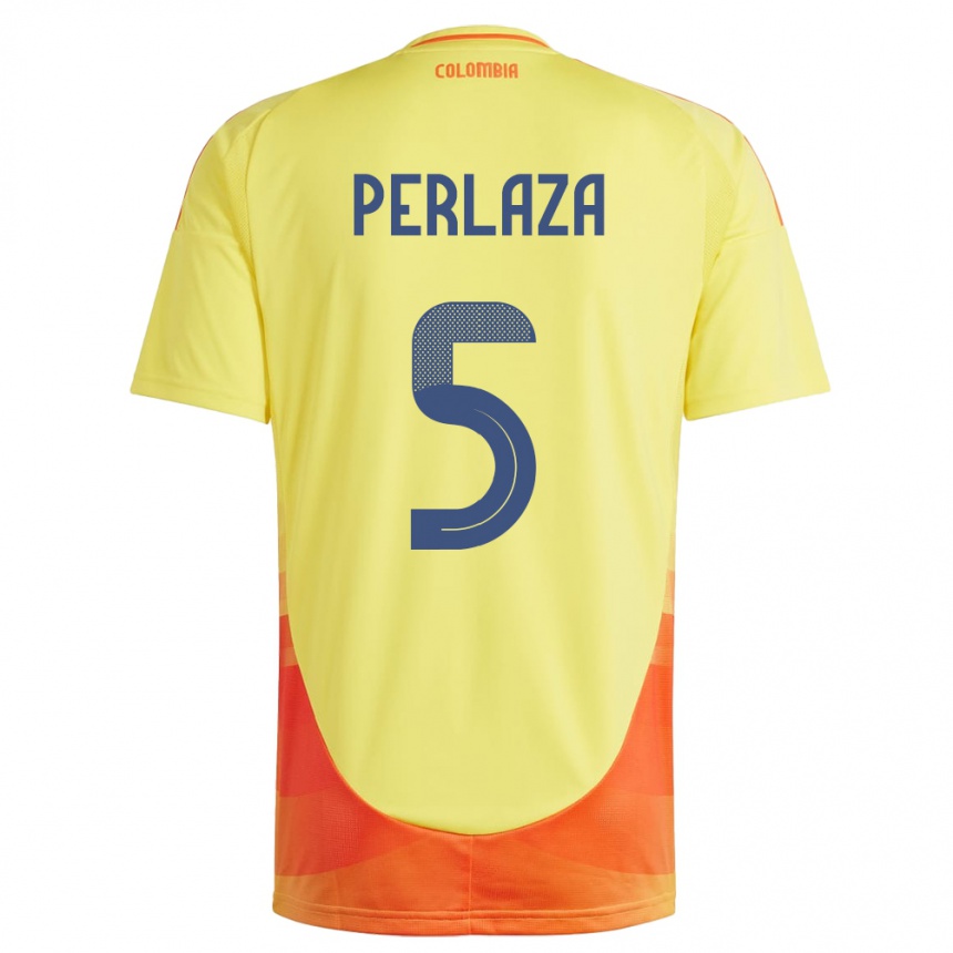 Kids Football Colombia Stefania Perlaza #5 Yellow Home Jersey 24-26 T-Shirt Za