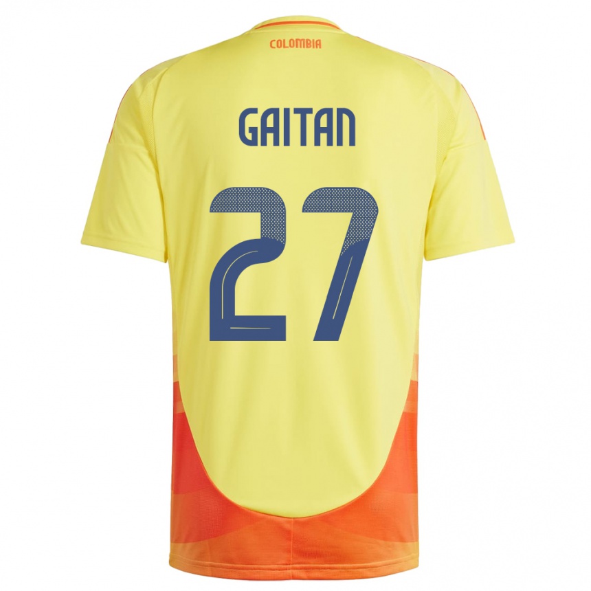 Kids Football Colombia Natalia Gaitán #27 Yellow Home Jersey 24-26 T-Shirt Za