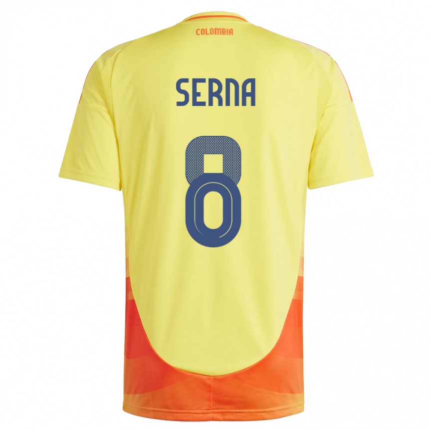 Kids Football Colombia Liced Serna #8 Yellow Home Jersey 24-26 T-Shirt Za