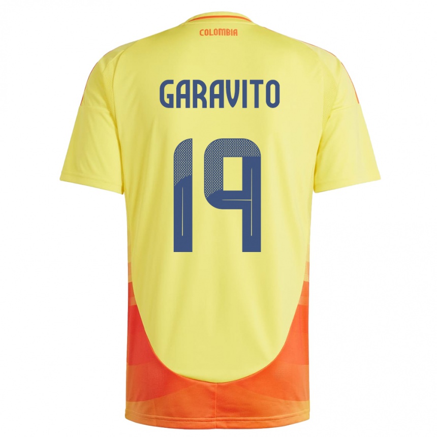 Kids Football Colombia Laura Garavito #19 Yellow Home Jersey 24-26 T-Shirt Za