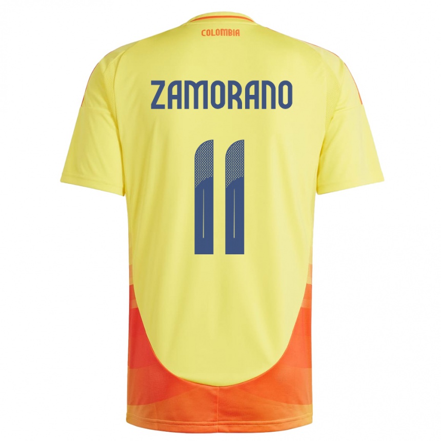 Kids Football Colombia Mariana Zamorano #11 Yellow Home Jersey 24-26 T-Shirt Za