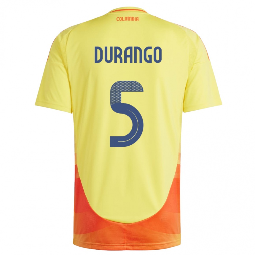 Kids Football Colombia Lorena Durango #5 Yellow Home Jersey 24-26 T-Shirt Za