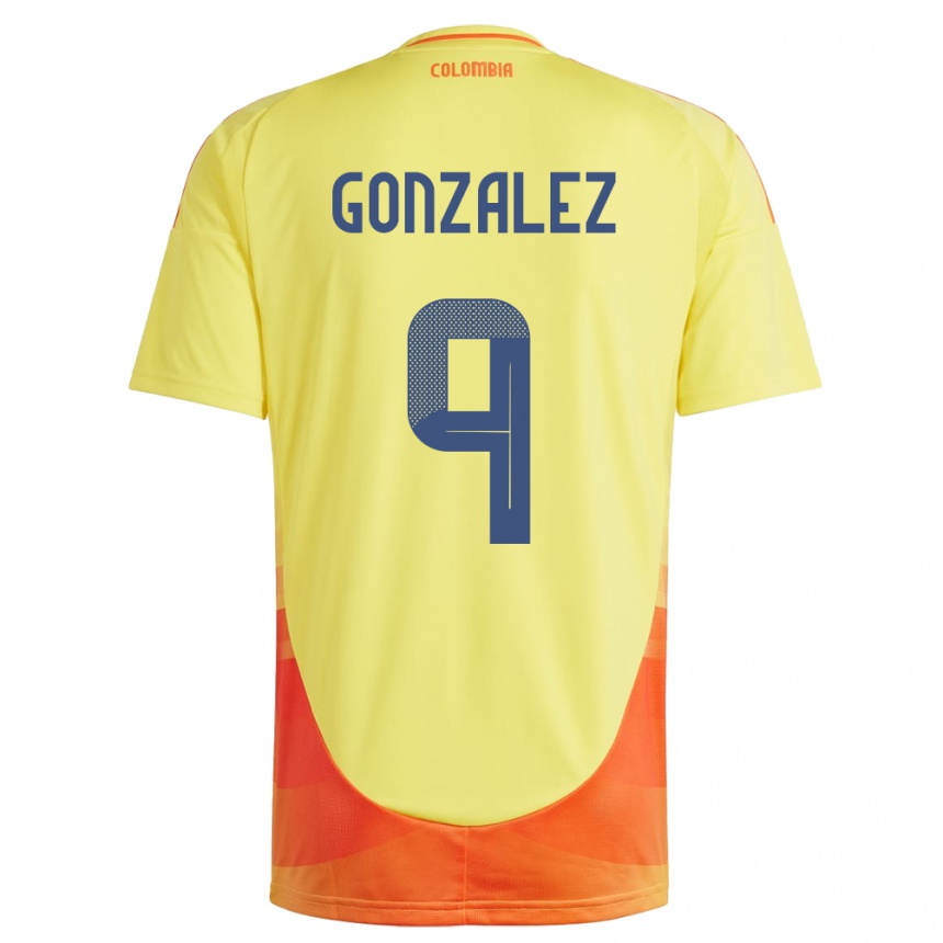 Kids Football Colombia Manuela González #9 Yellow Home Jersey 24-26 T-Shirt Za