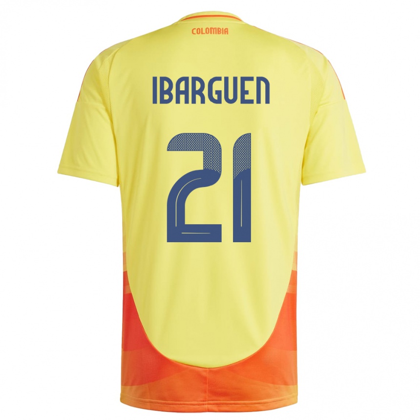 Kids Football Colombia Kelly Ibargüen #21 Yellow Home Jersey 24-26 T-Shirt Za