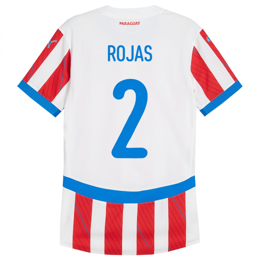 Kids Football Paraguay Robert Rojas #2 White Red Home Jersey 24-26 T-Shirt Za