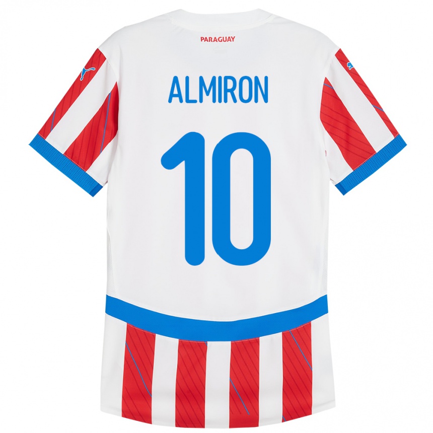 Kids Football Paraguay Miguel Almirón #10 White Red Home Jersey 24-26 T-Shirt Za