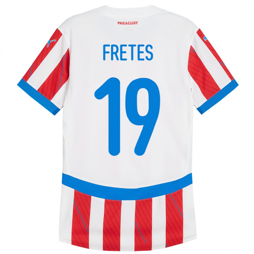 Kids Football Paraguay Alexis Fretes #19 White Red Home Jersey 24-26 T-Shirt Za