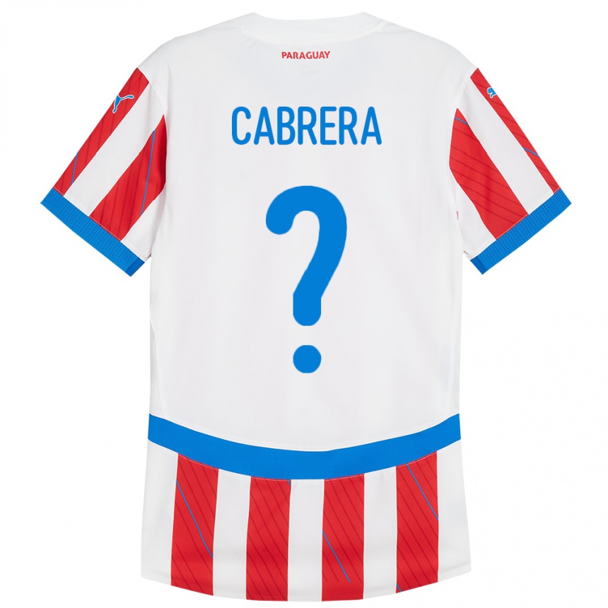 Kids Football Paraguay Ivan Cabrera #0 White Red Home Jersey 24-26 T-Shirt Za