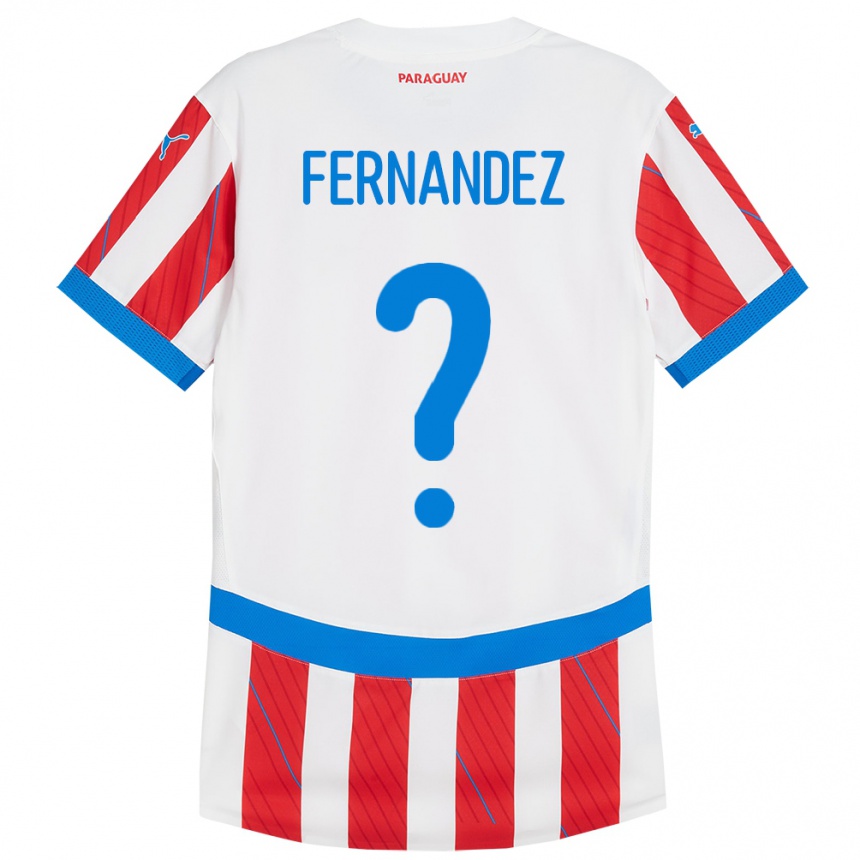 Kids Football Paraguay Diego Fernández #0 White Red Home Jersey 24-26 T-Shirt Za