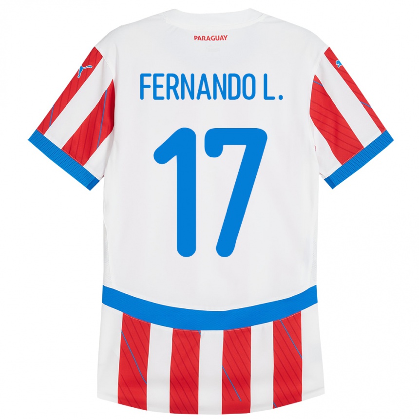 Kids Football Paraguay Fernando Leguizamón #17 White Red Home Jersey 24-26 T-Shirt Za