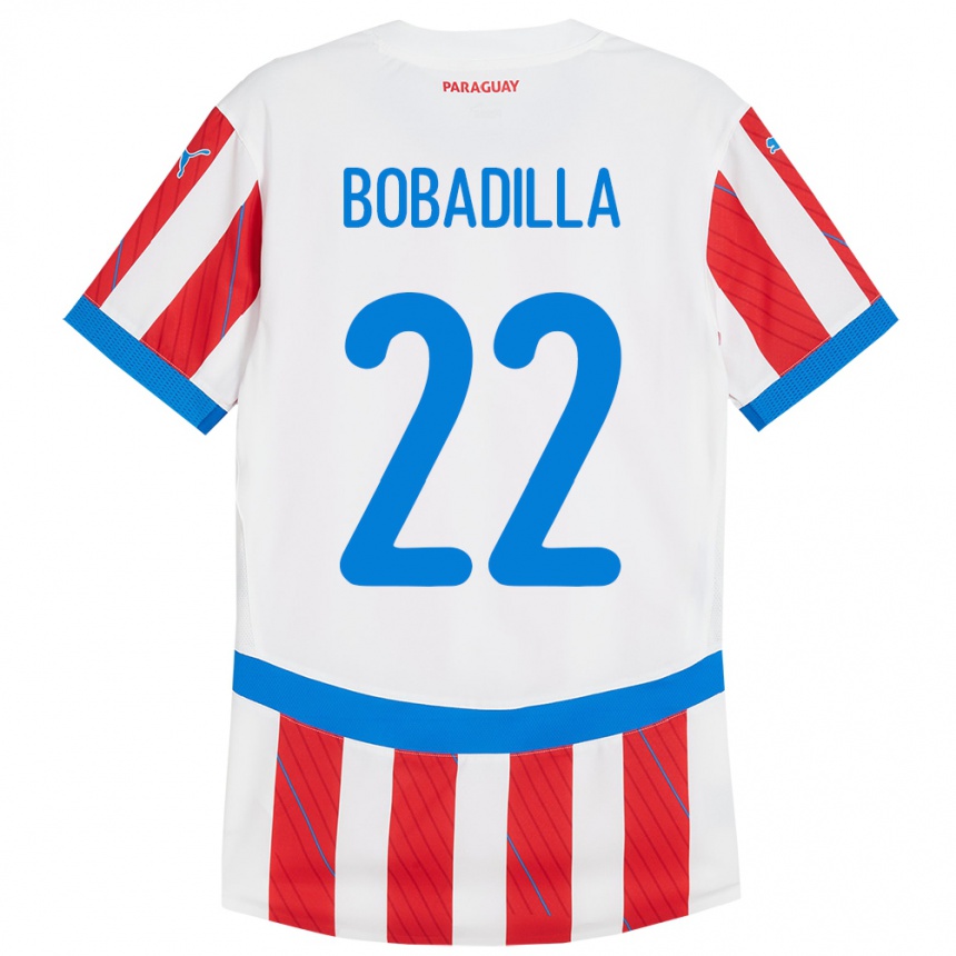 Kids Football Paraguay Dylan Bobadilla #22 White Red Home Jersey 24-26 T-Shirt Za