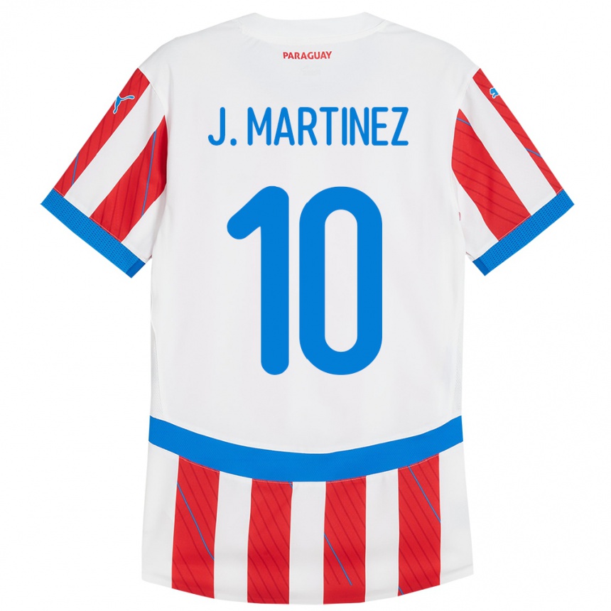 Kids Football Paraguay Jessica Martínez #10 White Red Home Jersey 24-26 T-Shirt Za