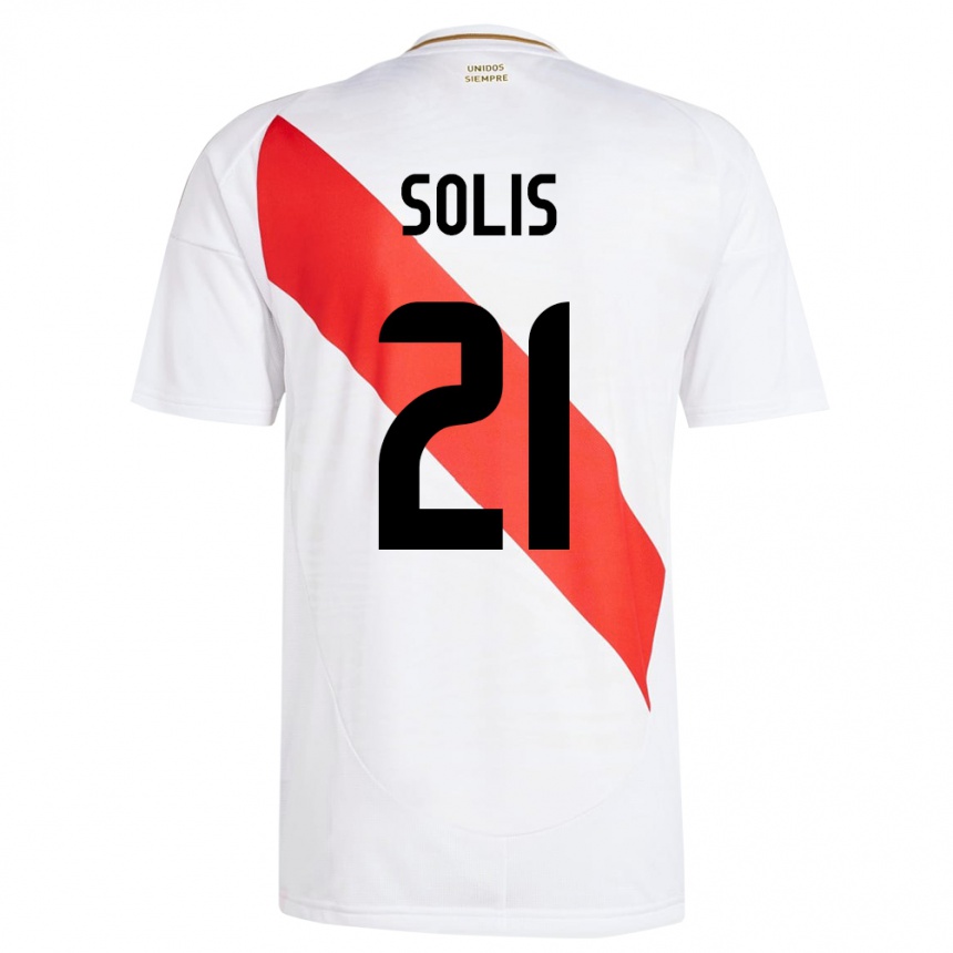 Kids Football Peru Renato Solís #21 White Home Jersey 24-26 T-Shirt Za